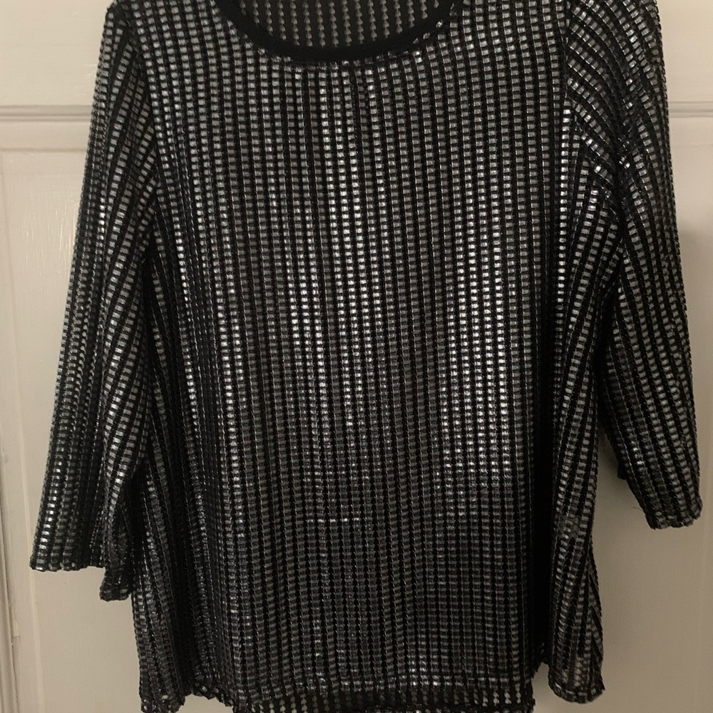 Elegant Black and Silver Women's Top